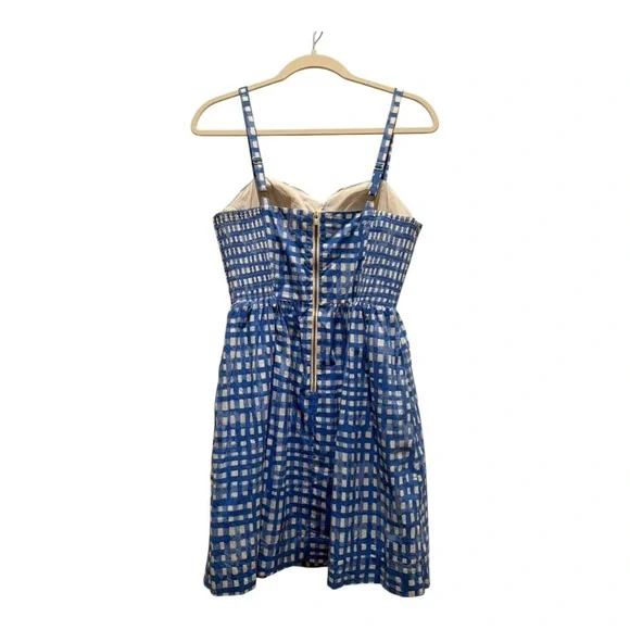 Lilly Pulitzer Blue White Checkered Gingham Sundress Size 6 Smocked Dress - Picture 3 of 11